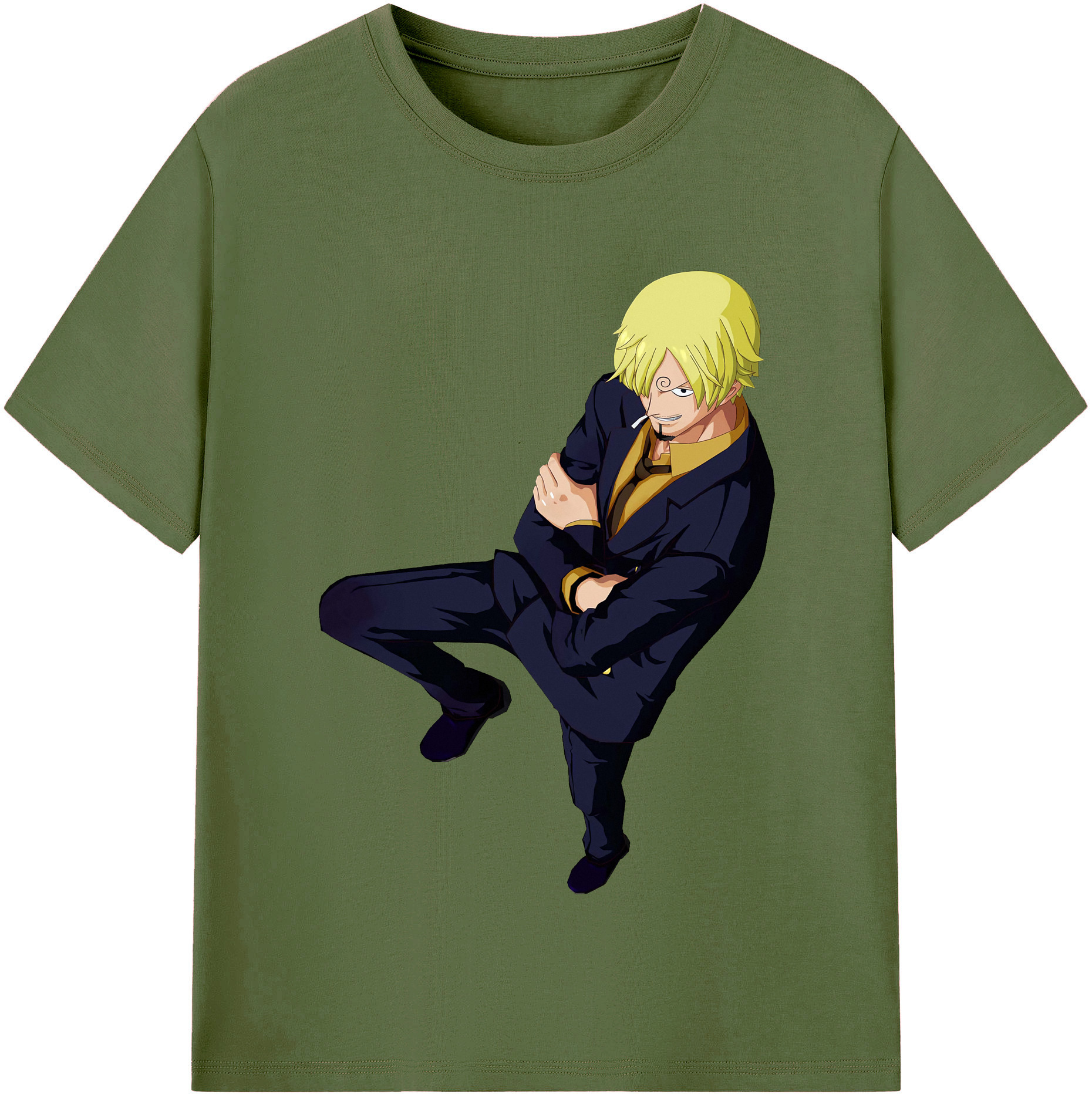 ワンピース サンジ ONE PIECE Sanji 綿100％半袖Tシャツ（フロントプリント）